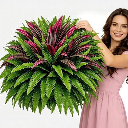 🔥 Last Day Sale Price | UV Resistant Artificial Fern And Red Dracaena