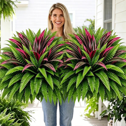 🔥 Last Day Sale Price | UV Resistant Artificial Fern And Red Dracaena