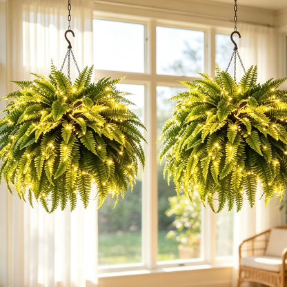 🔥 Last Day Sale Price | Glowing Boston Ferns with Lights