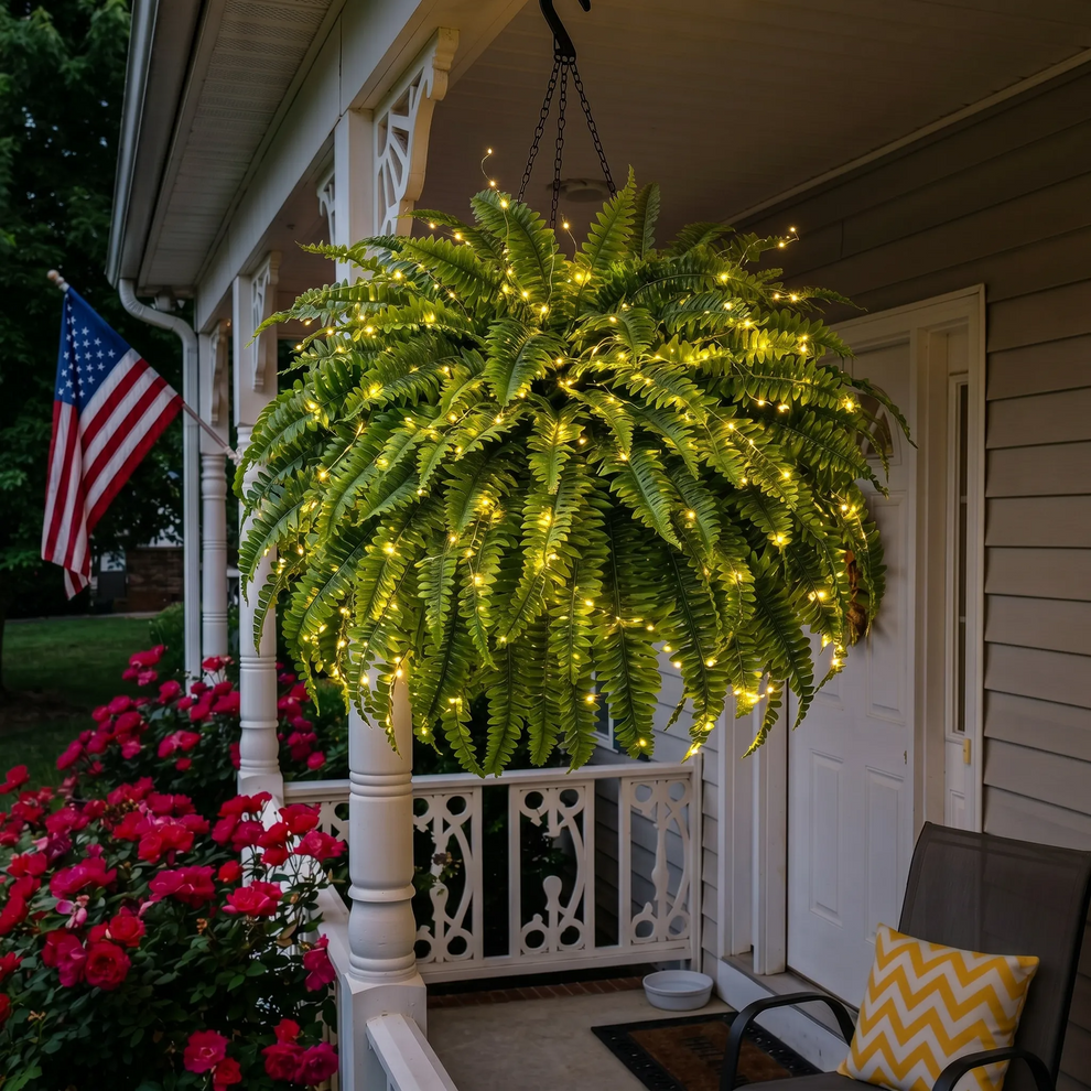 🔥 Last Day Sale Price | Glowing Boston Ferns with Lights